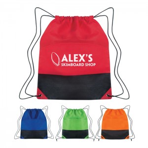 Personalized Drawstring Bags - Non-Woven Two-Tone Polypropylene