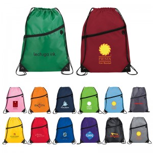 Custom Printed Robin Polyester Drawstring Backpacks